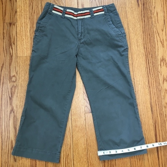 Vintage Uright Mid Rise Olive Green Cropped Straight leg Causal Capris Pants - Picture 11 of 12